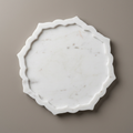 Scalloped Round Marble Tray