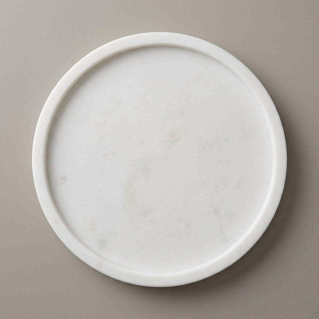 Round White Tray