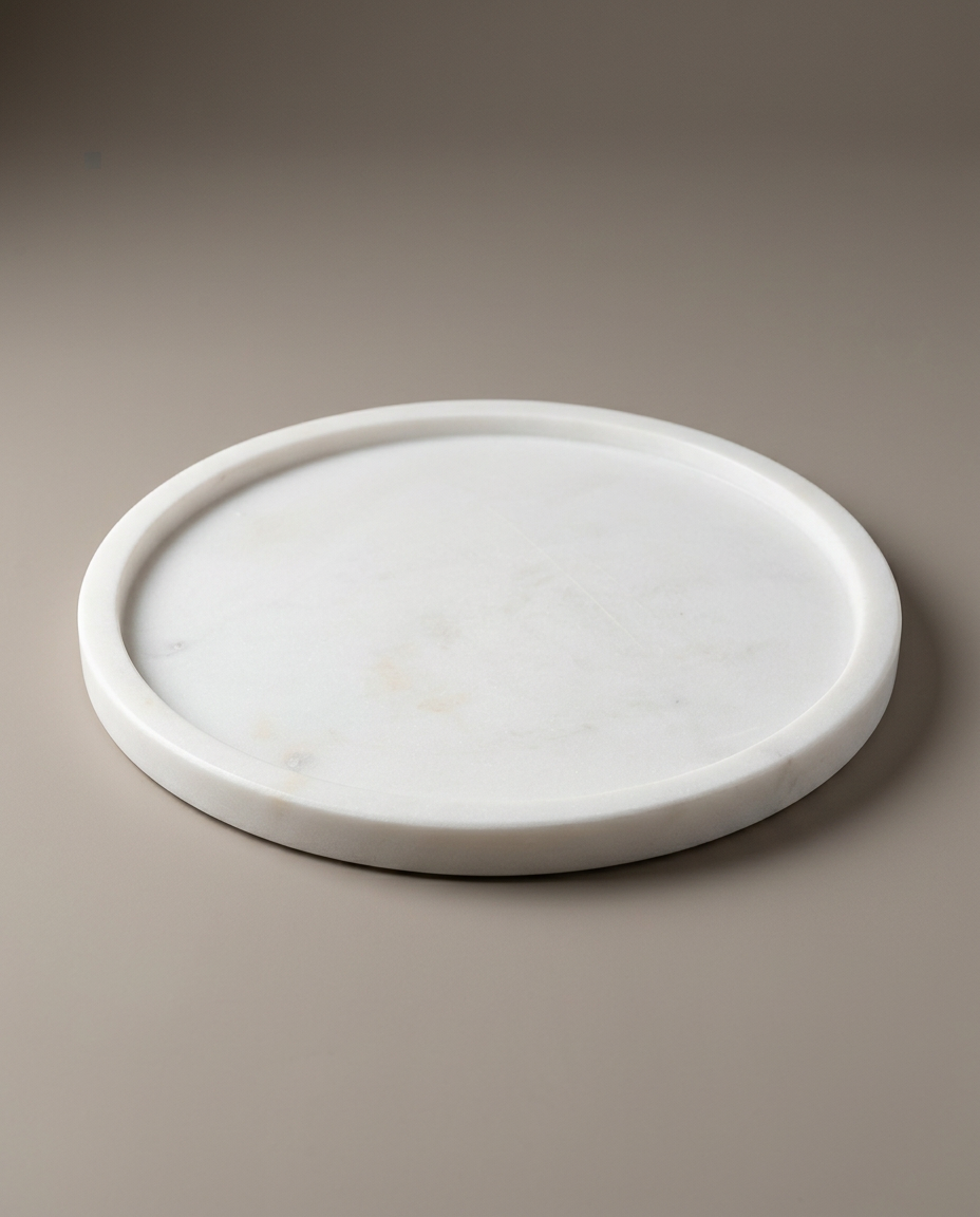Round White Tray