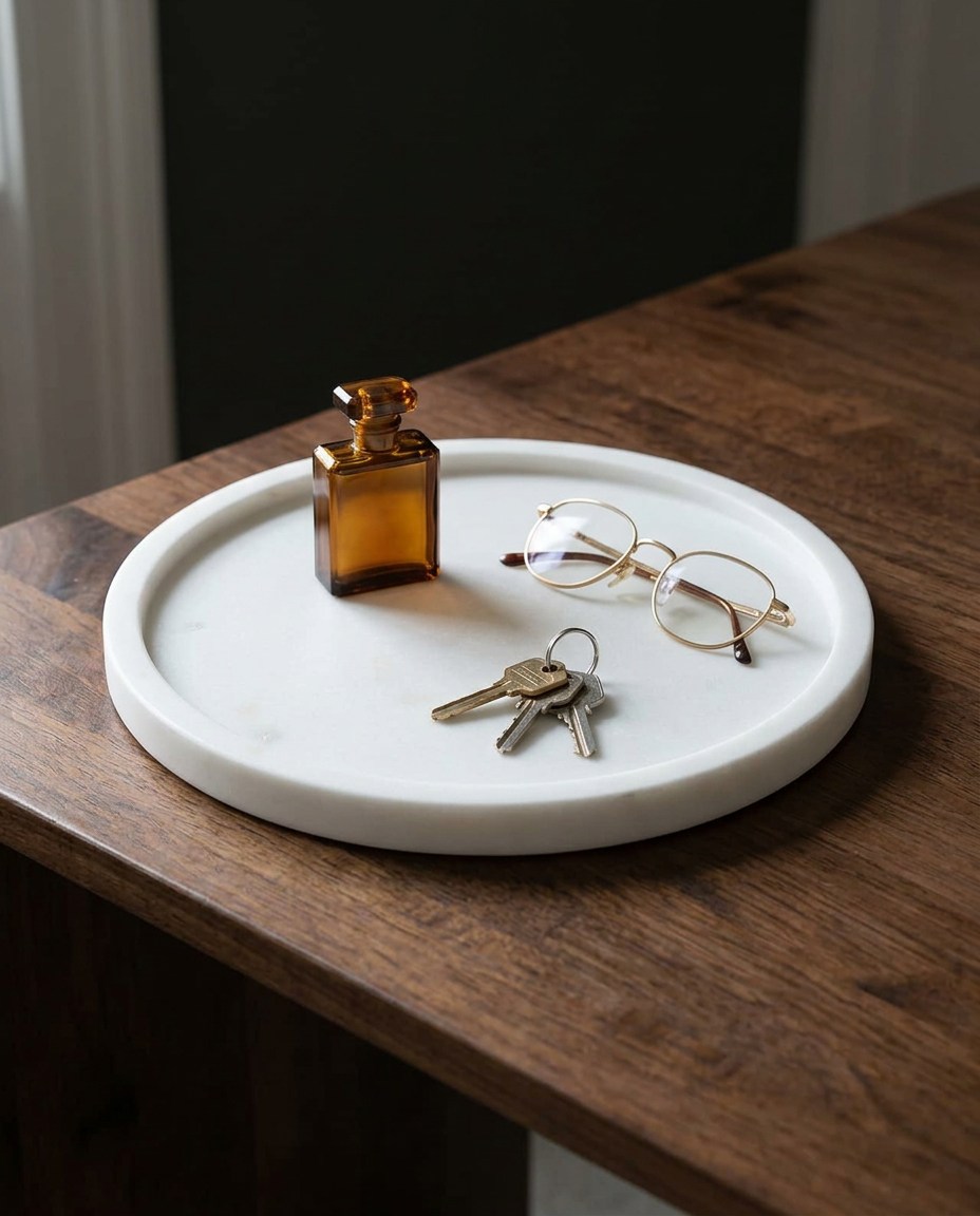 Round White Tray